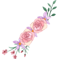 arrangement de fleurs roses avec style aquarelle png