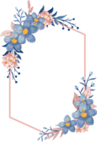 arranjo de flores azuis com estilo aquarela png