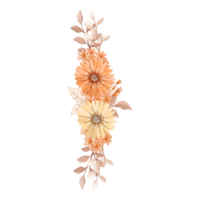 Orange Flower Arrangement with watercolor style png