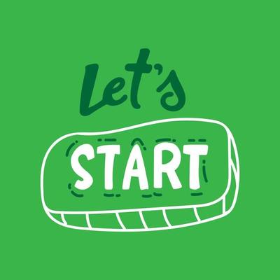 Hand lettering and typography sign, Let s Go isolated hand drawing button
