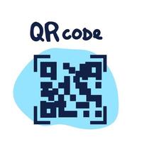 icono de escaneo de código qr en el teléfono inteligente. mano que sostiene el teléfono móvil en línea, escáner de código de barras para pago, web, aplicación móvil, promoción. ilustración vectorial vector