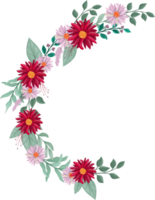 arreglo floral rojo estilo acuarela png