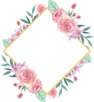 arranjo de flores rosa com estilo aquarela png