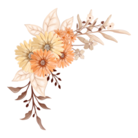 Orange Flower Arrangement with watercolor style png