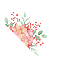 oranje bloem arrangement met waterverf stijl png