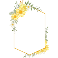 arreglo floral amarillo estilo acuarela png