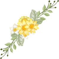 Yellow Flower Arrangement with watercolor style png