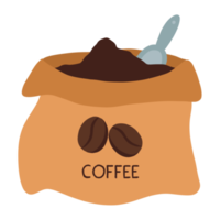 kaffe pulver i väska illustration png