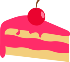 icono de rebanada de pastel de cumpleaños de dibujos animados lindo png