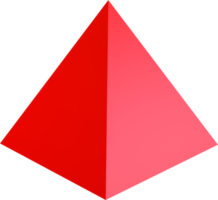 Render 3D de una forma geométrica de pirámide roja png