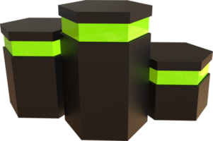 Champion, Winner Black and Green Stage 3D Render png