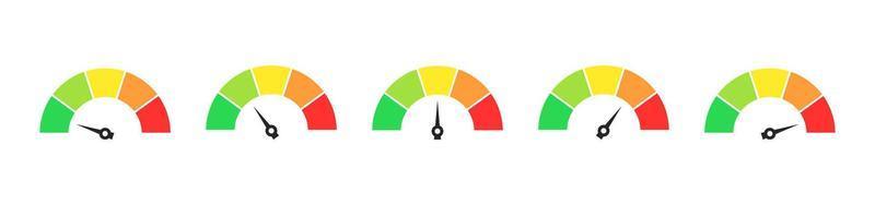 Speedometer icons with arrows set vector