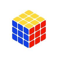 rubik vector aislado sobre fondo blanco