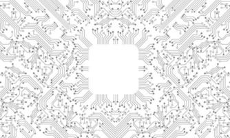 Grey circuit line technology pattern on white background vector