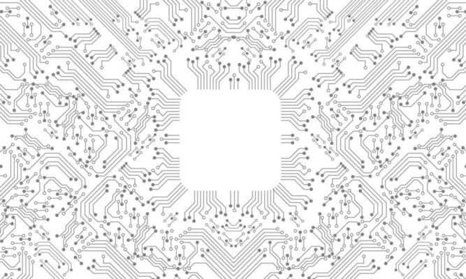 Grey circuit line technology pattern on white background vector
