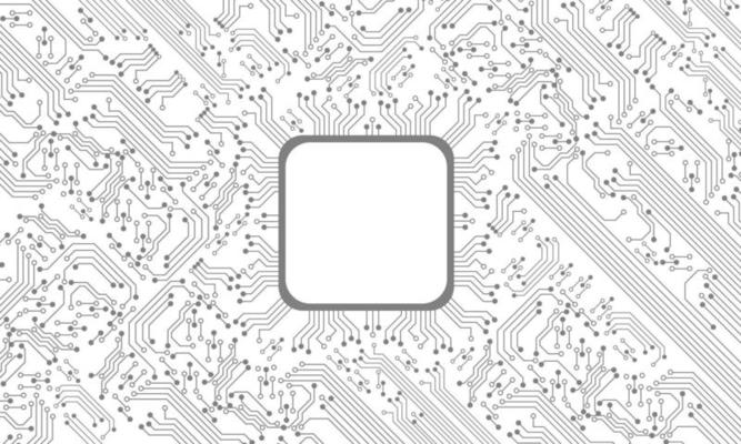 Grey circuit line technology pattern on white background vector