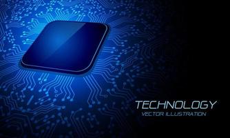 Blue circuit line microprocessor technology energy power computer futuristic design ultramodern background vector