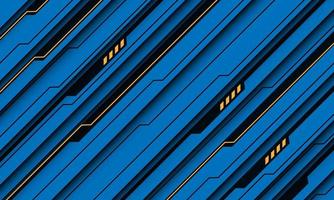 Abstractb yellow black line circuit cyber slash dynamic geometric on blue design modern futuristic technology background vector