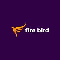 plantilla de logotipo de vector de pájaro de fuego