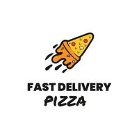 fast delivery pizza logo design illustration vector