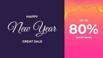 NEW YEAR GREAT SALE BANNER DESIGN, SUITABLE TO USE ON NEW YEAR EVENT vector