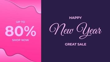 NEW YEAR GREAT SALE BANNER DESIGN, SUITABLE TO USE ON NEW YEAR EVENT vector