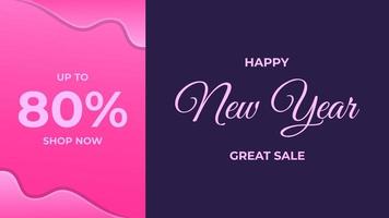 NEW YEAR GREAT SALE BANNER DESIGN, SUITABLE TO USE ON NEW YEAR EVENT vector