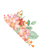 oranje bloem arrangement met waterverf stijl png