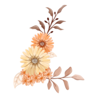 oranje bloem arrangement met waterverf stijl png