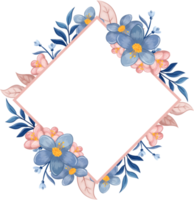 blaues blumenarrangement im aquarellstil png