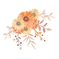 orange blumenarrangement im aquarellstil png