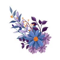 Purple Flower Arrangement with watercolor style png