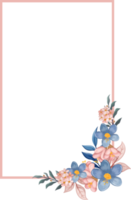 arreglo floral azul con estilo acuarela png