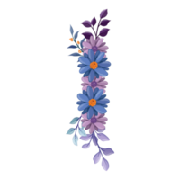 Purper bloem arrangement met waterverf stijl png