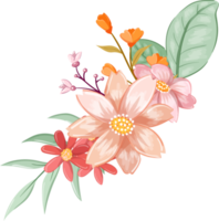 Orange Flower Arrangement with watercolor style png