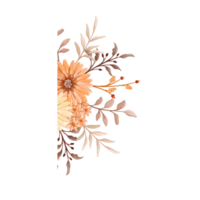 Orange Flower Arrangement with watercolor style png