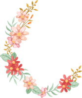 arreglo de flores de naranja con estilo acuarela png