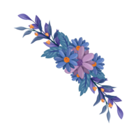 Purple Flower Arrangement with watercolor style png