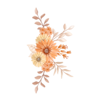 Orange Flower Arrangement with watercolor style png