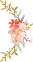 Orange Flower Arrangement with watercolor style png