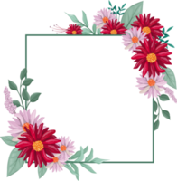 Red Flower Arrangement with watercolor style png