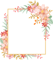 arreglo de flores de naranja con estilo acuarela png