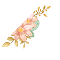 arreglo de flores de naranja con estilo acuarela png