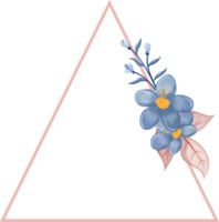 arreglo floral azul con estilo acuarela png