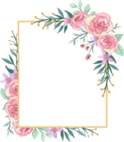 arranjo de flores rosa com estilo aquarela png