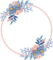 arreglo floral azul con estilo acuarela png