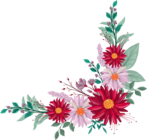 rood bloem arrangement met waterverf stijl png