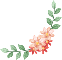 Orange Flower Arrangement with watercolor style png