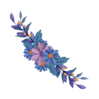 Purple Flower Arrangement with watercolor style png