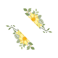 arrangement de fleurs jaunes avec style aquarelle png